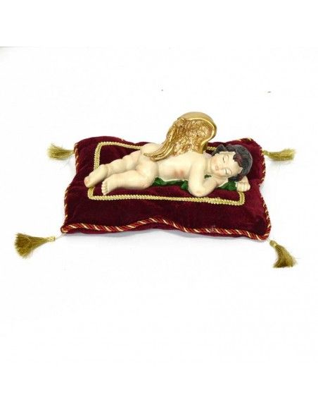 FIGURA DE ANGEL DORMIDO SOBRE COJIN