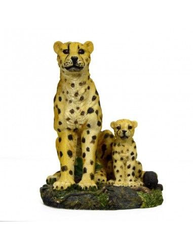 FIGURA DE GUEPARDO CON SU CRIA