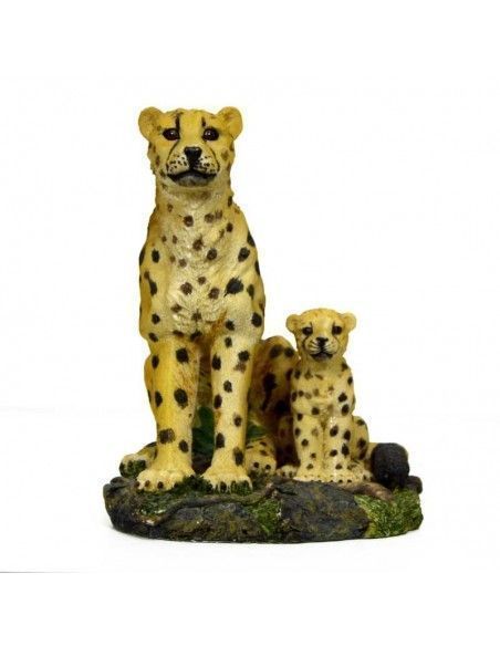FIGURA DE GUEPARDO CON SU CRIA