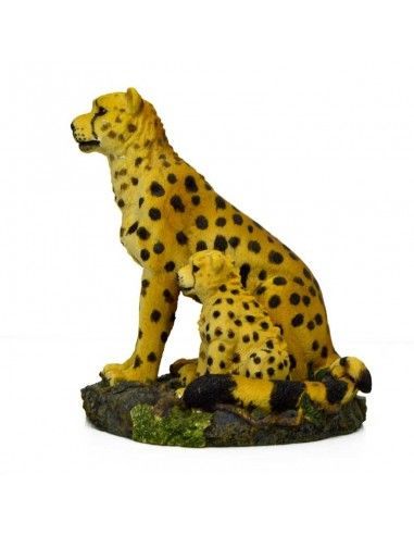 FIGURA DE GUEPARDO CON SU CRIA