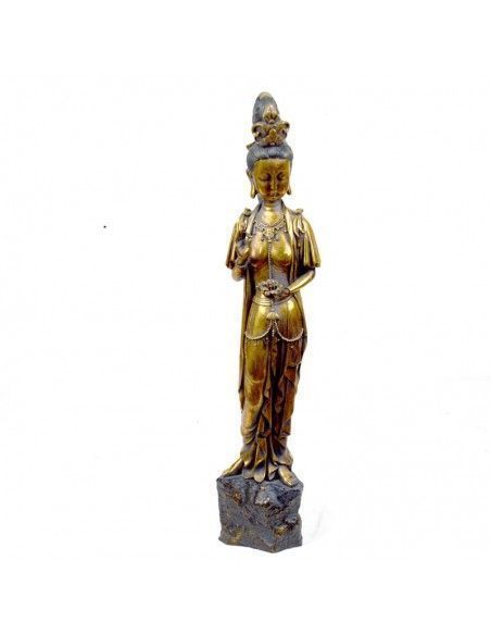 FIGURA DE DIOSA COLOR ORO VIEJO