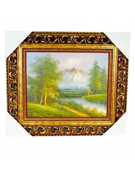 PAREJA DE CUADROS DE MADERA CON PAISAJE