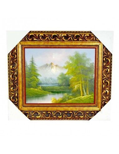 PAREJA DE CUADROS DE MADERA CON PAISAJE