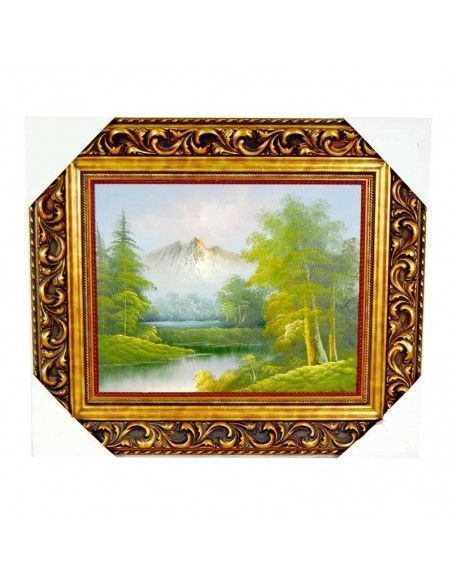 PAREJA DE CUADROS DE MADERA CON PAISAJE