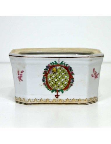 CAJA OCTOGONAL DE PORCELANA ANTIGUO