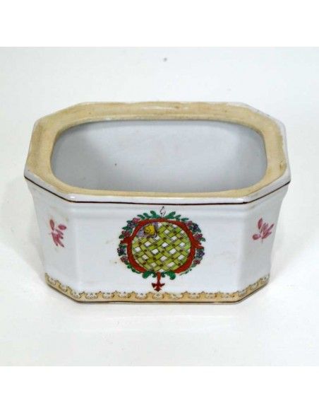 CAJA OCTOGONAL DE PORCELANA ANTIGUO