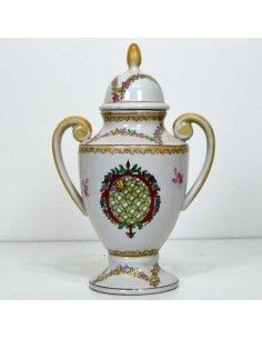 TIBOR DE PORCELANA CON ASAS ANTIGUO