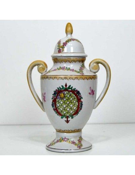 TIBOR DE PORCELANA CON ASAS ANTIGUO