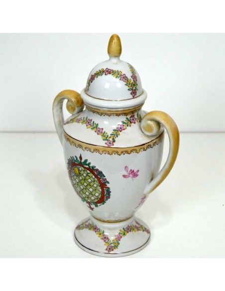 TIBOR DE PORCELANA CON ASAS ANTIGUO