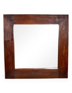 ESPEJO DE MADERA NOGAL CUADRADO