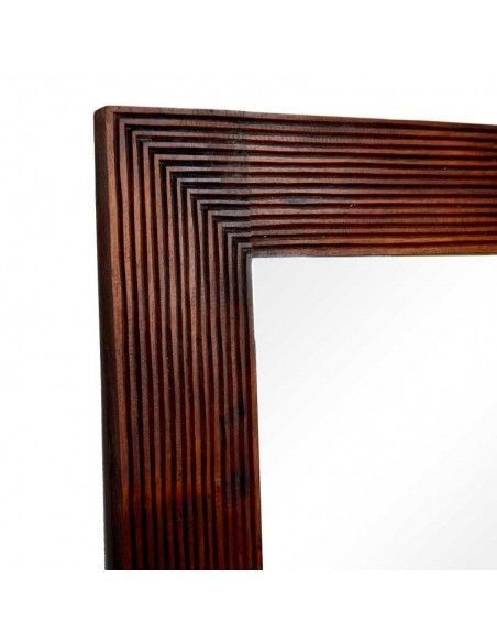 ESPEJO DE MADERA NOGAL CUADRADO