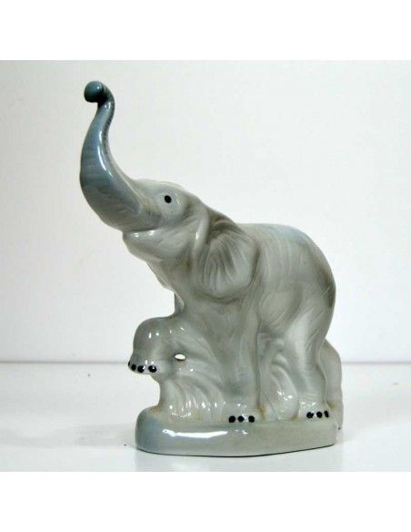 FIGURA ELEFANTE GRIS CERAMICA
