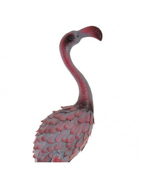 FIGURA FLAMENCO METAL ROSA - GRIS