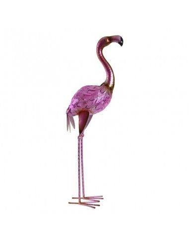 FIGURA FLAMENCO METAL ROSA