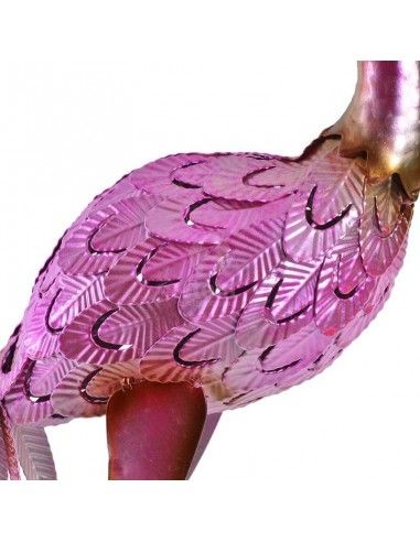 FIGURA FLAMENCO METAL ROSA