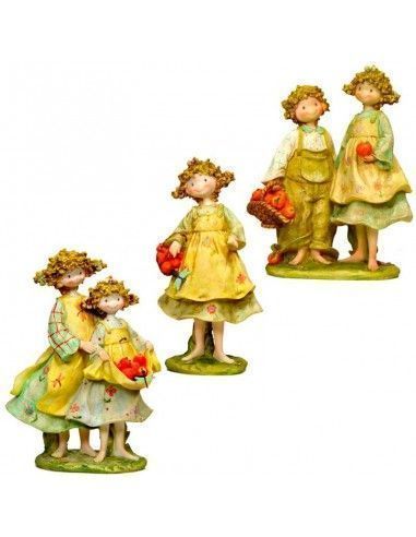 FIGURA DE NIÑOS RECOGIENDO MANZANAS