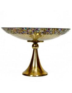 CENTRO DE MESA CON PIE ORO ENVEJ 2