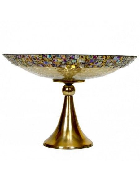 CENTRO DE MESA CON PIE ORO ENVEJ