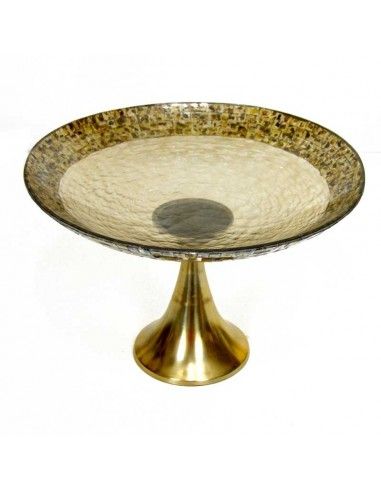 CENTRO DE MESA CON PIE ORO ENVEJ