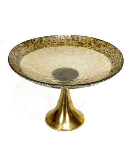 CENTRO DE MESA CON PIE ORO ENVEJ