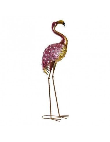 FIGURA FLAMENCO METAL ROSA