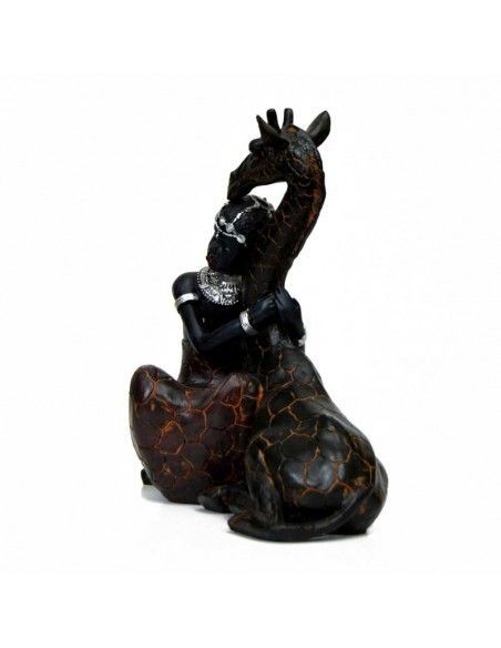 FIGURA DE AFRICANA CON JIRAFA