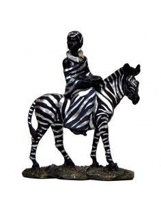 FIGURA MUJER AFRICANA CON CEBRA