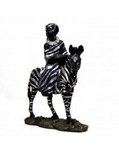 FIGURA MUJER AFRICANA CON CEBRA 2