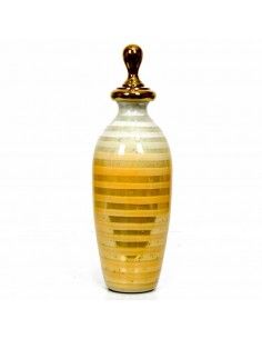 TIBOR DE VIDRIO CREMA - ORO
