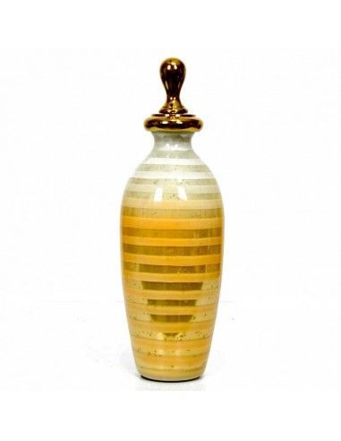 TIBOR DE VIDRIO CREMA - ORO