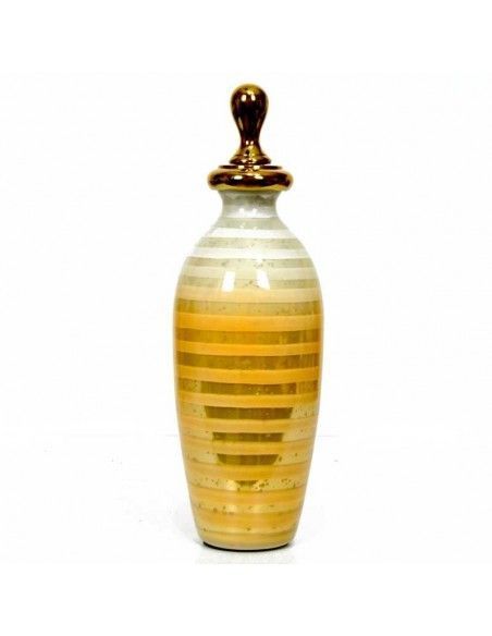 TIBOR DE VIDRIO CREMA - ORO