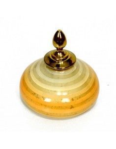 TIBOR DE VIDRIO CREMA - ORO