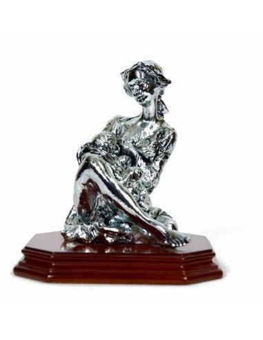 FIGURA DE BAILARINA SOBRE BASE DE MADERA