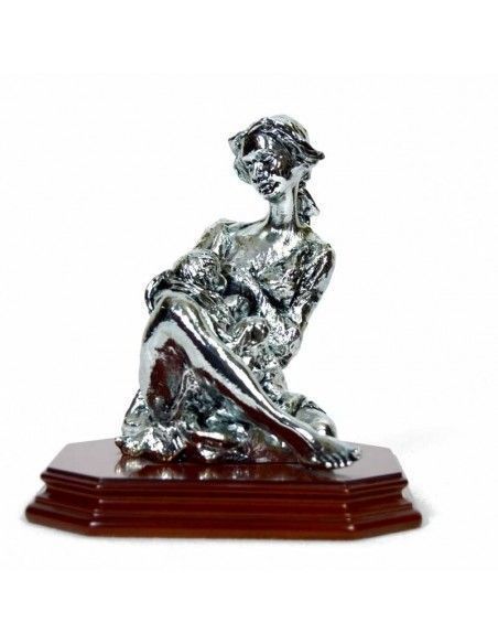 FIGURA DE BAILARINA SOBRE BASE DE MADERA