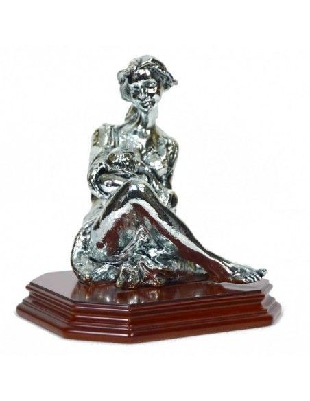 FIGURA DE BAILARINA SOBRE BASE DE MADERA