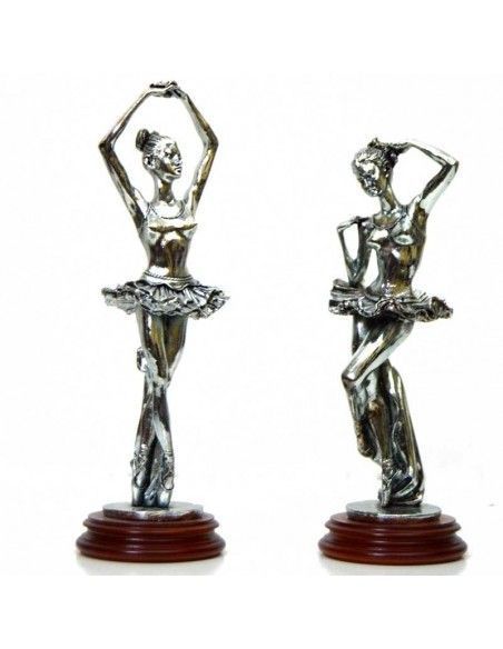FIGURA DE BAILARINA SOBRE BASE DE MADERA