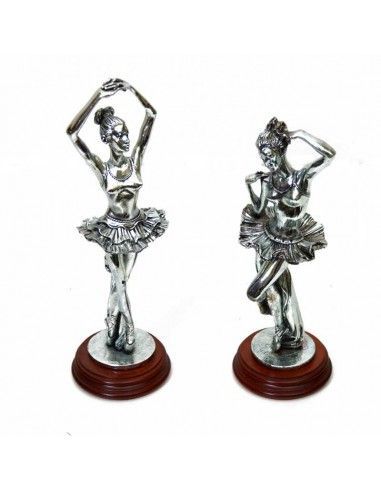 FIGURA DE BAILARINA SOBRE BASE DE MADERA